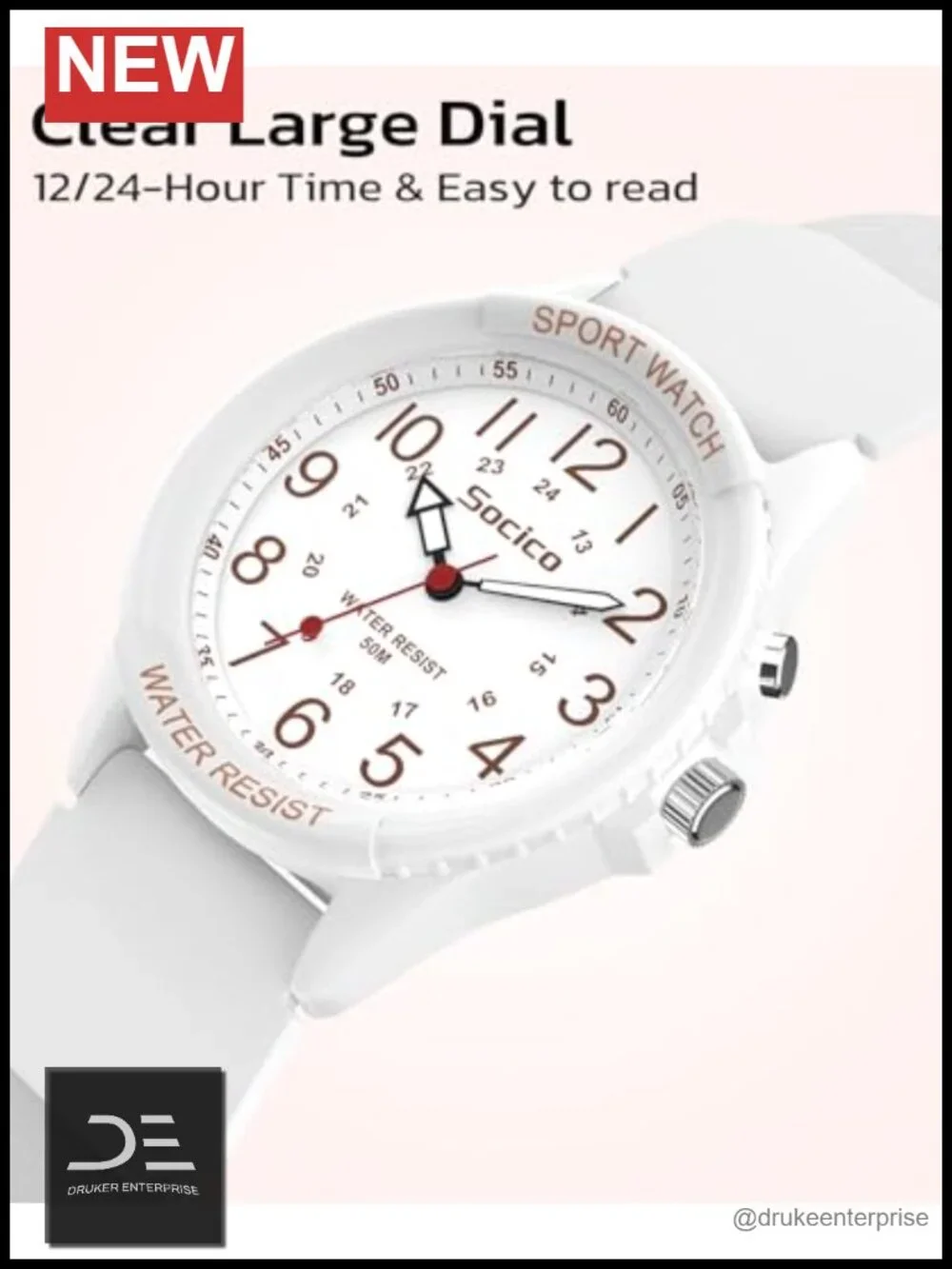 Waterproof Nurse Watch Easy Read Large Dial Second Hand